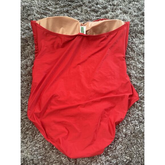 NWT J. Crew Gemma Ruched Strapless One Piece Bathing Swim Suit Adj Strap Size 22 - Picture 5 of 9